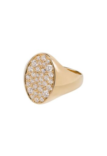 14K yellow gold Galaxy diamond signet ring