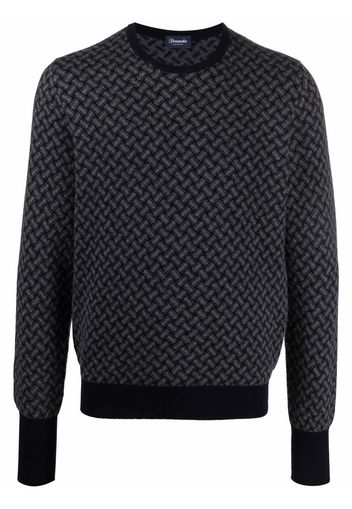 Drumohr pattern-jacquard knit jumper - AI31 GRIGIO/BLU