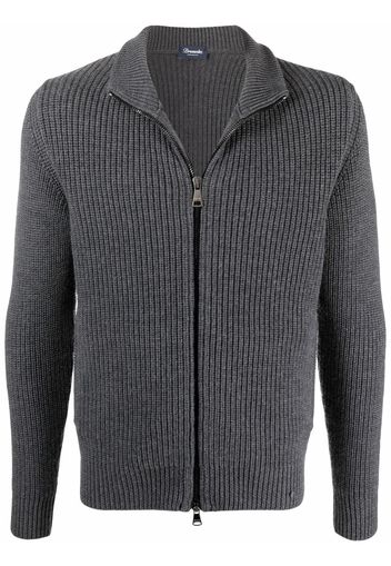 Drumohr ribbed zip-up merino jacket - Grigio