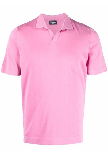 Drumohr V-neck spread-collar polo shirt - Rosa