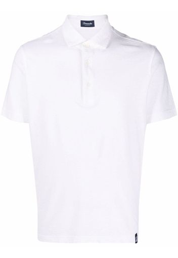 Drumohr fine-knit short-sleeved polo shirt - Bianco