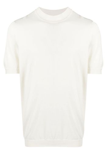 Drumohr fine knit mock-neck T-shirt - Bianco