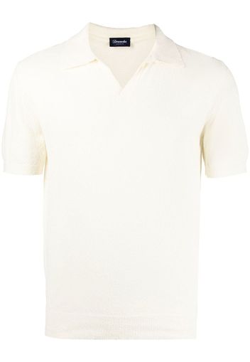 Drumohr short-sleeve v-neck polo shirt - Bianco