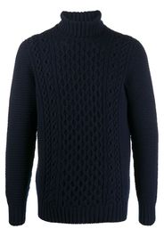 cable-knit roll neck jumper