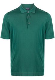 Drumohr button-placket short-sleeved polo shirt - Verde