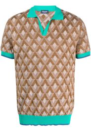 Drumohr geometric-patter cotton polo shirt - Marrone