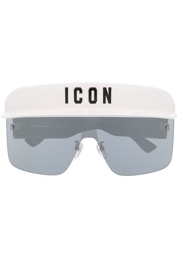 Dsquared2 Eyewear logo print oversized sunglasses - Bianco