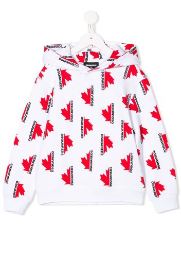 maple leaf print hoodie