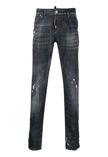 distressed effect jeans