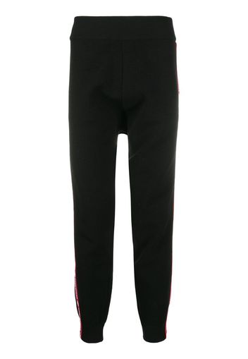 appliqué stripe wool track pants