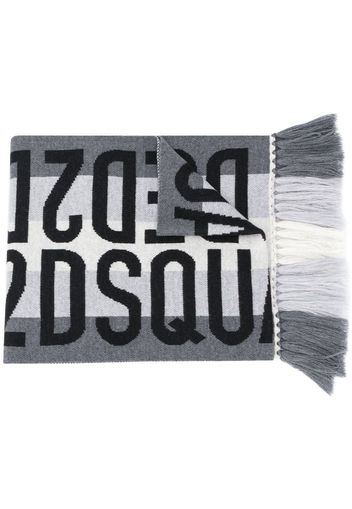 jacquard logo wool scarf