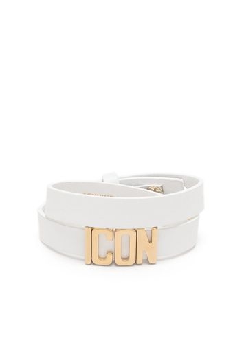 Dsquared2 Icon wraparound leather bracelet - Bianco