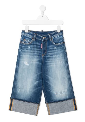 Dsquared2 Kids ripped-detailing cropped jeans - Blu