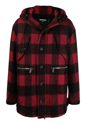 Dsquared2 Cappotto monopetto a quadri - Rosso