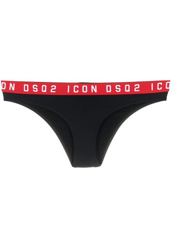 Dsquared2 Slip bikini con stampa - Nero