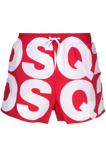 Dsquared2 Costume da bagno con stampa DSQ2 - Rosso