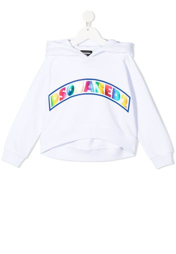 Dsquared2 Kids rainbow logo-print hoodie - Bianco