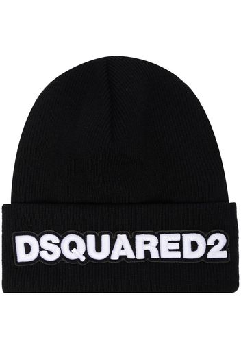 Dsquared2 embroidered logo patch beanie - Nero