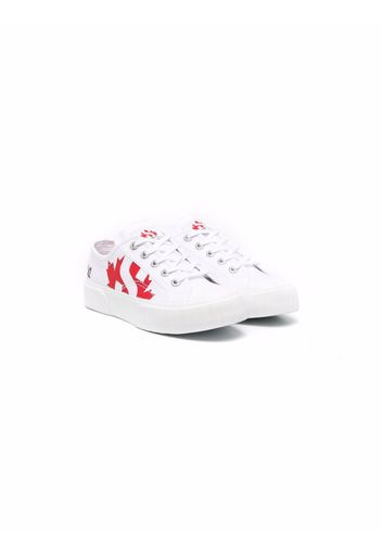 Dsquared2 Kids maple leaf lace-up sneakers - Bianco