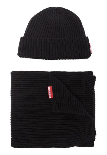 Dsquared2 DSQ2 HAT AND SCARF SET BLACK - Nero