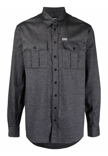 Dsquared2 twill button front shirt - Grigio