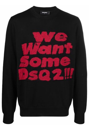Dsquared2 We Want Some Dsq2!!! slogan jumper - Nero