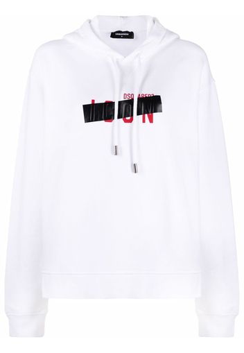 Dsquared2 blocked-logo print hoodie - Bianco