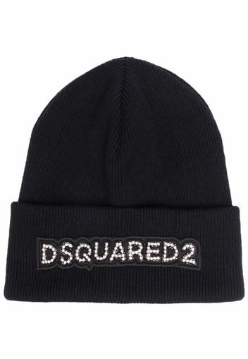 Dsquared2 wool logo patch beanie - Nero