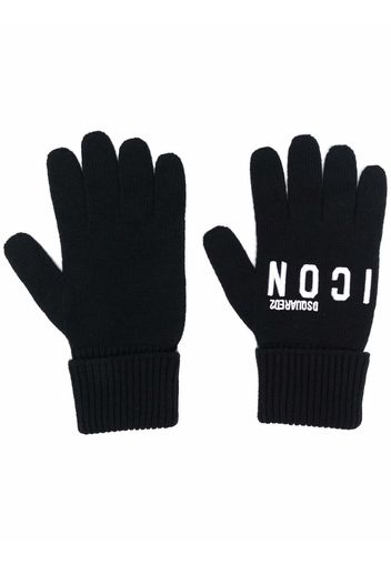 Dsquared2 logo-embroidered knitted gloves - Nero