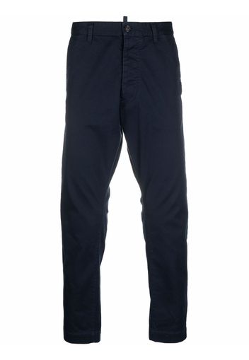 Dsquared2 logo-print cotton chinos - Blu