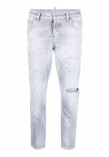 Dsquared2 Jeans a vita alta crop - Grigio