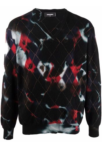 Dsquared2 Maglione a rombi - Nero