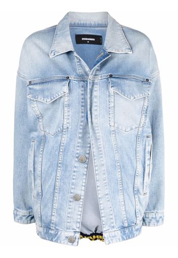 Dsquared2 Giacca denim con banda logo - Blu