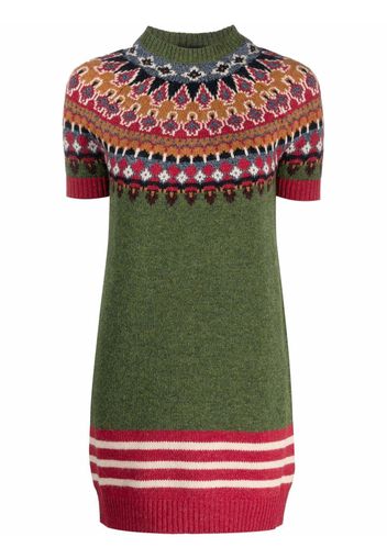 Dsquared2 intarsia-knit wool jumper dress - Verde