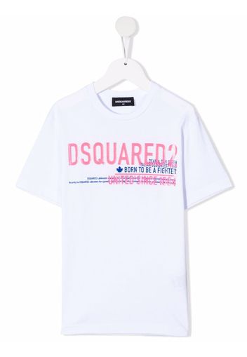 Dsquared2 Kids logo slogan t-shirt - Bianco