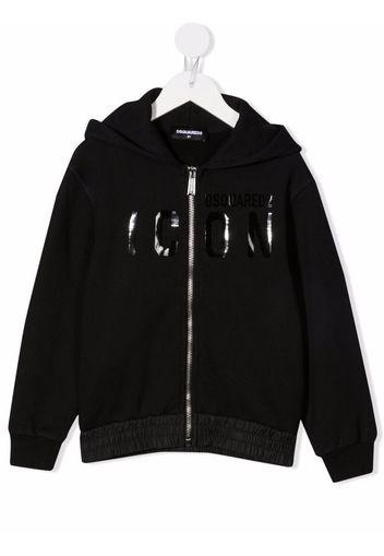 Dsquared2 Kids logo-print zip-up hoodie - Nero