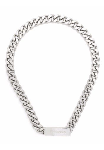 Dsquared2 logo plaque chain-link necklace - Argento