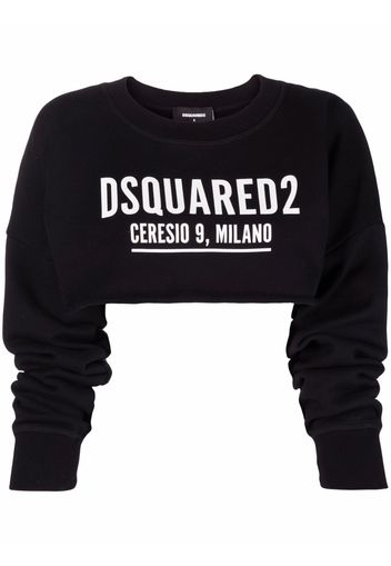 Dsquared2 logo-print cropped sweatshirt - Nero