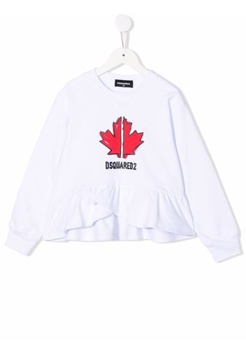 Dsquared2 Kids ruffled-hem sweatshirt - Bianco