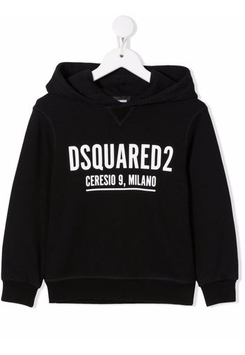 Dsquared2 Kids logo-print cotton hoodie - Nero