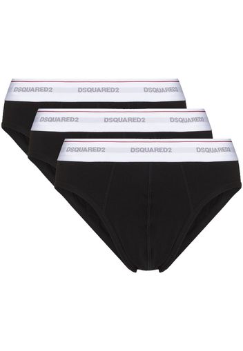 Dsquared2 D2 NOS TRI PACK BRIEF UNDERWEAR BLK - Nero