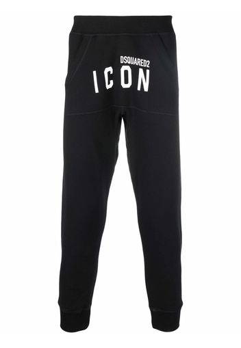 Dsquared2 Pantaloni sportivi crop con stampa Icon - Nero