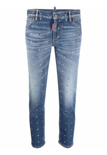 Dsquared2 Jeans crop con decorazione - Blu