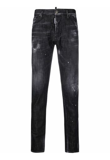 Dsquared2 Jeans dritti con effetto vissuto - 900 BLACK