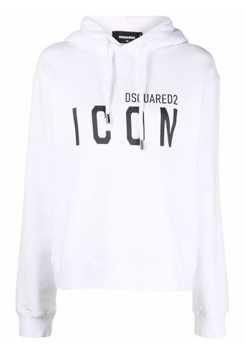 Dsquared2 Felpa Icon con stampa - Bianco