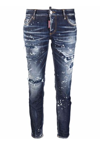 Dsquared2 Jeans dritti con effetto vissuto - Blu