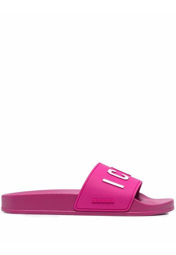 Dsquared2 Icon-print slip-on slides - Rosa