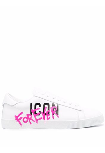 Dsquared2 logo-print lace-up trainers - Bianco