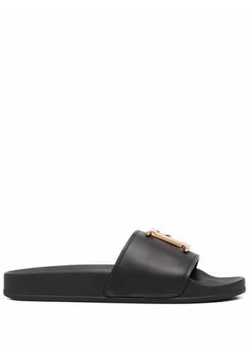 Dsquared2 logo-plaque open-toe slides - Nero