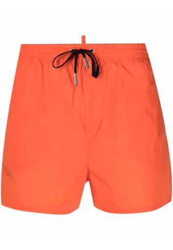 Dsquared2 Icon-print drawstring swim shorts - Arancione